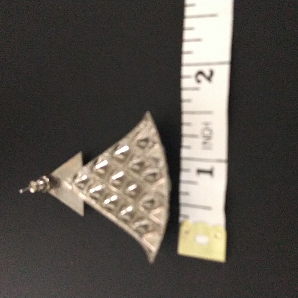 Uec Dramatic Triangle. Pierced, Clear Rhinestones… - image 2